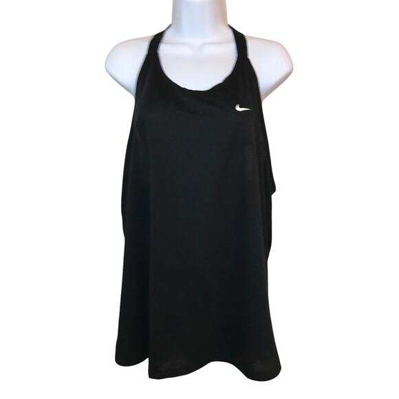 Nike Womens Elastika Dri-Fit Racerback Tank Top XL Black Loose Fit - Picture 1 of 9